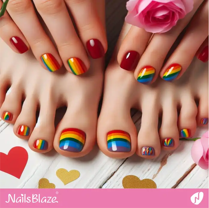Rainbow Nails and Toenails Match | Pride | LGBTQIA2S+ Nails - NB2090